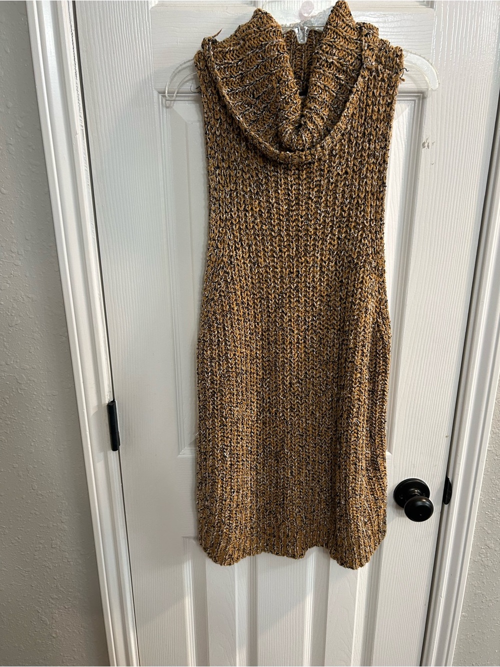 Free People Womens S Sleeveless Cowl Neck Chunky-Knit Marled Pullover Sweater
